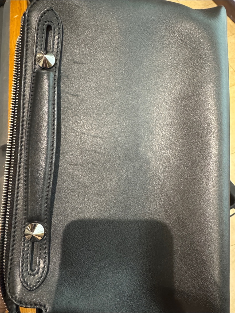 Fendi Black Leather Shoulder Bag with Silver Accents - Picture 3 of 7